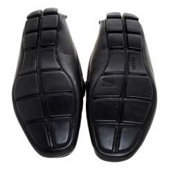 Prada Black Leather Slip On Loafers Size 43.5