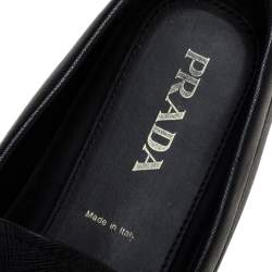 Prada Black Leather Slip On Loafers Size 43.5