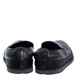 Prada Sports Black Leather Scrunch Slip On Sneakers Size 41.5