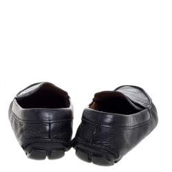 Prada Black Leather Driver Penny Slip On Loafers Size 42
