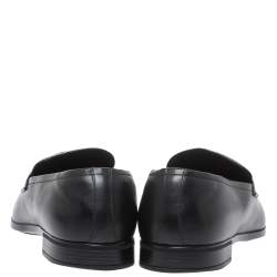 Prada Black Leather Slip On Loafers Size 44