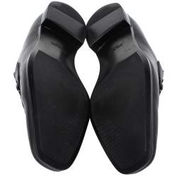 Prada Black Leather Slip On Loafers Size 44