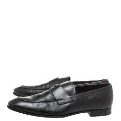 Pre Owned حذاء بيني لوفرز برادا جلد أسود مقاس 44