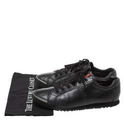 Pre Owned Prada Sports Black Leather Lace Low Top Sneakers Size 42
