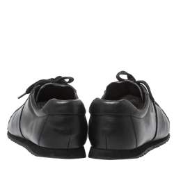 Pre Owned Prada Sports Black Leather Lace Low Top Sneakers Size 42