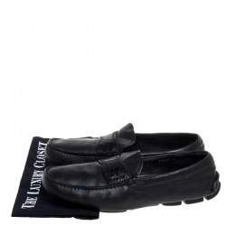 Prada Black Leather Slip On Loafers Size 42