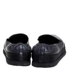 Prada Black Leather Slip On Sneakers Size 41