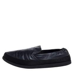 Prada Black Leather Slip On Sneakers Size 41