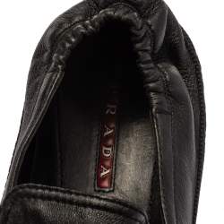 Prada Black Leather Scrunch Slip On Sneakers Size 43