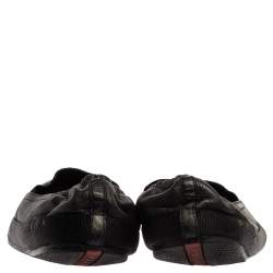Prada Black Leather Scrunch Slip On Sneakers Size 43
