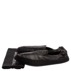 Prada Black Leather Scrunch Slip On Sneakers Size 43