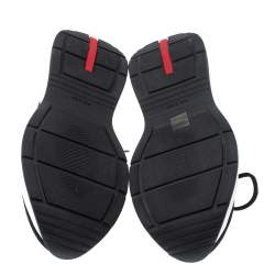 Prada Black/Red Mesh and Neoprene Low Top Sneakers Size 44