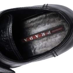 Prada Black Leather Velcro Loafers Size 43