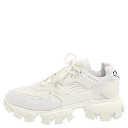 Prada White Mesh And Rubber Cloudbust Thunder Low Top Sneakers Size 45.5