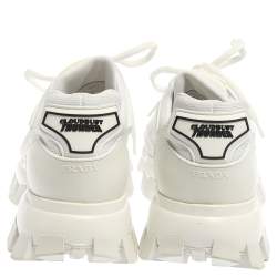 Prada White Mesh And Rubber Cloudbust Thunder Low Top Sneakers Size 45.5