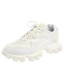 Prada White Mesh And Rubber Cloudbust Thunder Low Top Sneakers Size   Prada | TLC