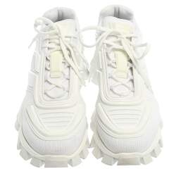 Prada White Mesh And Rubber Cloudbust Thunder Low Top Sneakers Size 45.5
