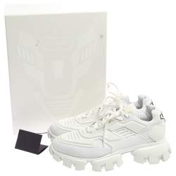 Prada White Mesh And Rubber Cloudbust Thunder Low Top Sneakers Size 45.5