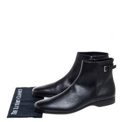 Prada Black Leather Square Toe Boots Size 46