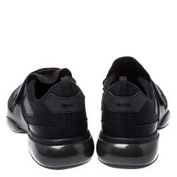 Prada Black Mesh and Rubber Cloudbust Sneakers Size 45