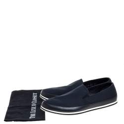 Prada Sports Blue Canvas And Leather Slip On Sneakers Size 42.5