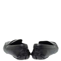 Prada Black Leather Penny Slip On Loafers Size 40