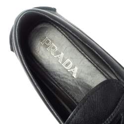 Prada Black Leather Penny Slip On Loafers Size 40