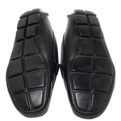 Prada Black Leather Penny Slip On Loafers Size 40