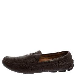 Prada Brown Leather Slip On Loafers Size 41.5