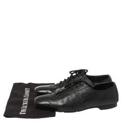 Prada Black Leather Low Top Sneakers Size 42