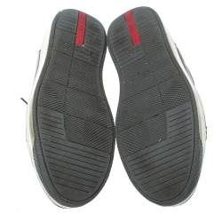 Pre Owned Prada Sports Black Leather Low Top Sneakers Size 43.5