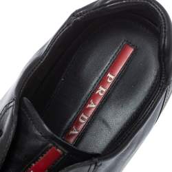 Pre Owned Prada Sports Black Leather Low Top Sneakers Size 43.5