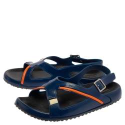 Prada Blue Rubber Slingback  Sandals Size 43