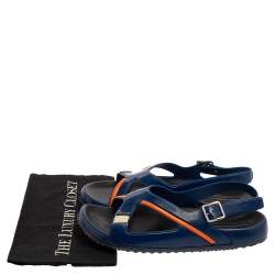 Prada Blue Rubber Slingback  Sandals Size 43