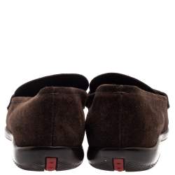 Prada Brown Suede Penny Loafers Size 44