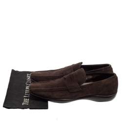 Prada Brown Suede Penny Loafers Size 44