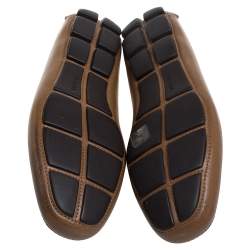 Prada Tan Leather Slip On Loafers Size 42.5