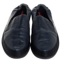 Pre Owned حذاء رياضى برادا جلد رمادى داكن مقاس 43