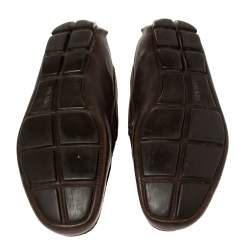 Prada Brown Leather Slip On Loafers Size 41.5