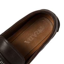 Prada Brown Leather Slip On Loafers Size 41.5