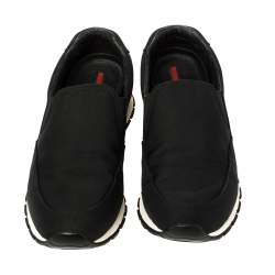 Prada Sport Black Canvas Slip On Sneakers Size 41