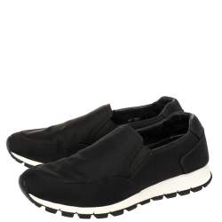 Prada Sport Black Canvas Slip On Sneakers Size 41