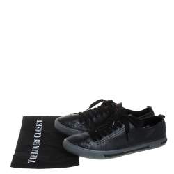 Prada Sports Black Leather Lace Up Sneakers Size 41