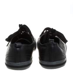 Prada Sports Black Leather Lace Up Sneakers Size 41