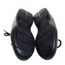 Pre Owned حذاء رياضى برادا نيفاد بايك شبك وجلد أسود مقاس 41.5 