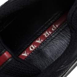 Pre Owned حذاء رياضى برادا نيفاد بايك شبك وجلد أسود مقاس 41.5 