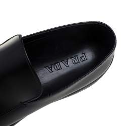 Prada Black Leather  Slip On Loafers Size 42