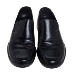 Prada Black Leather  Slip On Loafers Size 42