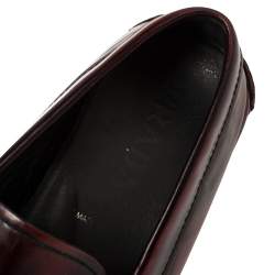 Pre Owned Prada Burgundy Leather Slip On Loafers Sze 42