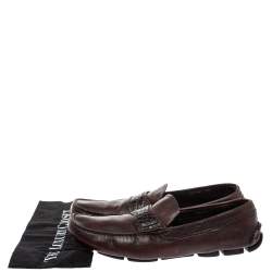 Prada Brown Croc And Leather  Slip On  Loafers Size 44.5